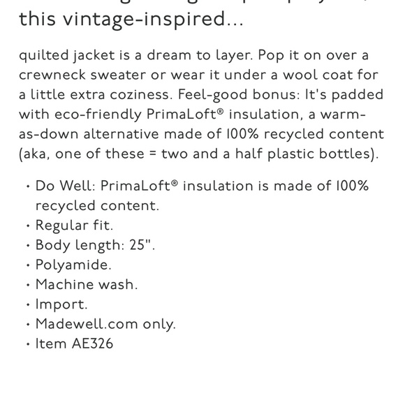 Madewell Rust Quilted coat - Picture 4 of 8